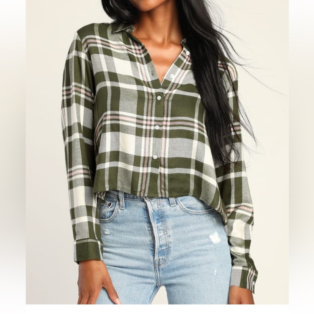 Lulus plaid button up top
